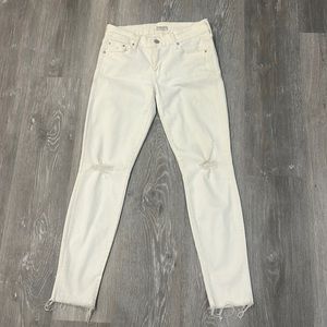 Mother ripper white skinny jeans